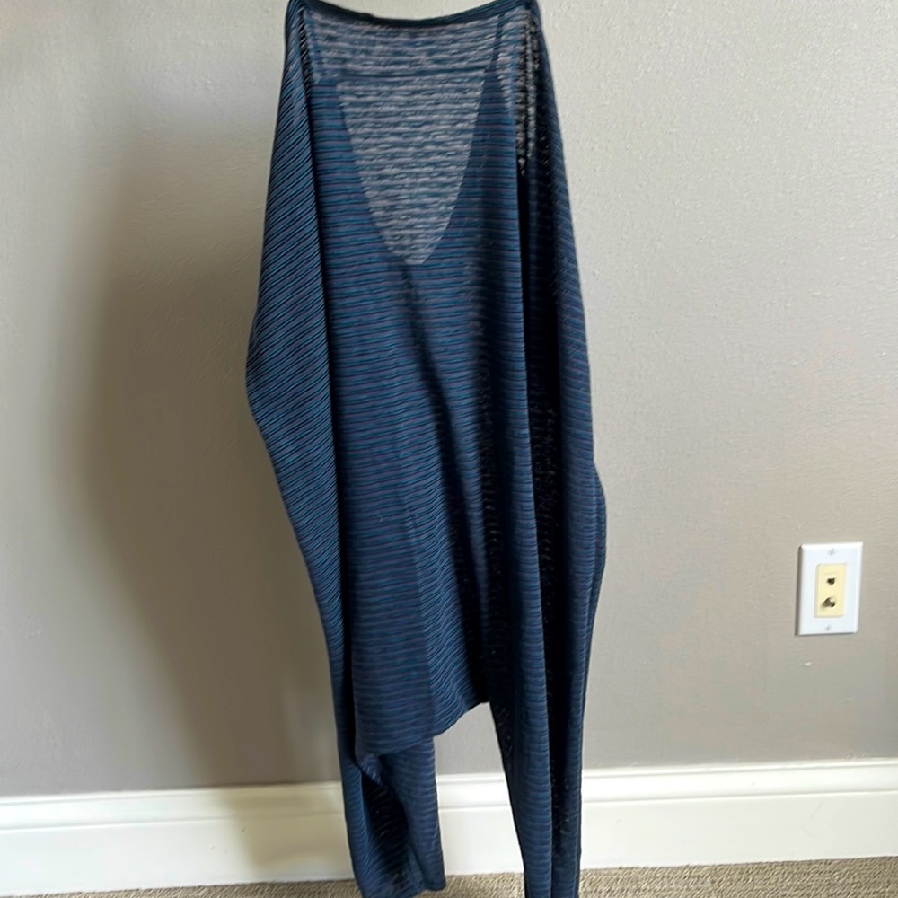Free People Navy Striped Lightweight Jumpsuit